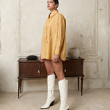 #Shirt Mustard with White