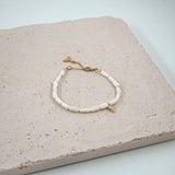 #Coral White Anklet