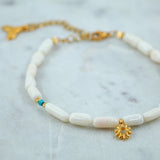 #Melitini White Anklet