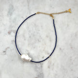 #Aleandra Blue Necklace Gold