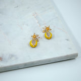 #Lemon Earrings Yellow