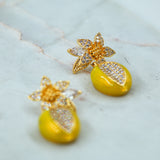#Lemon Earrings Yellow