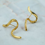 #Aqua Earrings Gold
