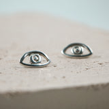 #Eyes Silver Earrings